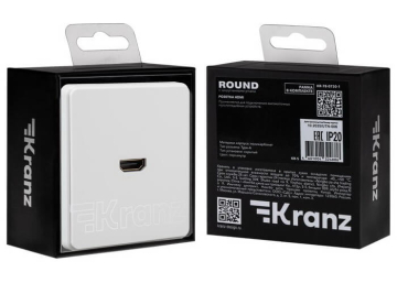 Розетка HDMI KRANZ Round с рамкой (перламутр) KR-78-0730-1