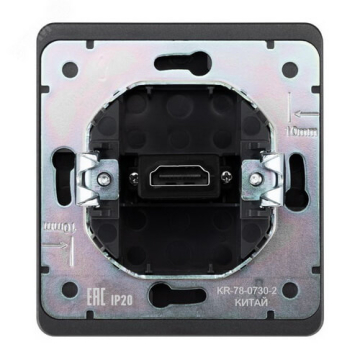 Розетка HDMI KRANZ Round с рамкой (титан) KR-78-0730-2