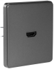 Розетка HDMI KRANZ Round с рамкой (титан) KR-78-0730-2