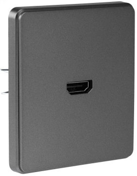 Розетка HDMI KRANZ Round с рамкой (титан) KR-78-0730-2