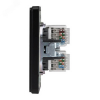 Розетка компьютерная двойная Kranz Round RJ45 с рамкой (оникс) KR-78-0725-3