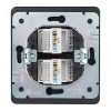 Розетка компьютерная двойная Kranz Round RJ45 с рамкой (оникс) KR-78-0725-3