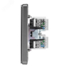 Розетка компьютерная двойная Kranz Round RJ45 с рамкой (титан) KR-78-0725-2