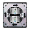 Розетка компьютерная двойная Kranz Round RJ45 с рамкой (титан) KR-78-0725-2