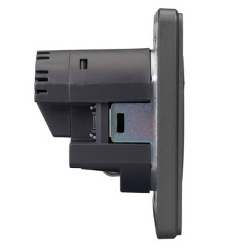 Розетка 16А с USB A+C быстрой зарядки 5В/3А Kranz Round с рамкой (титан) KR-78-0704-2