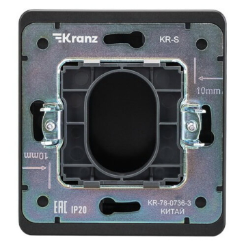Вывод кабеля Kranz Round с рамкой (оникс) KR-78-0736-3