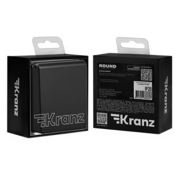 Вывод кабеля Kranz Round с рамкой (оникс) KR-78-0736-3