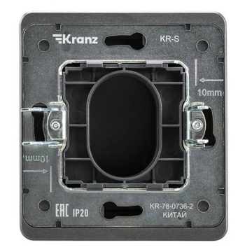 Вывод кабеля Kranz Round с рамкой (титан) KR-78-0736-2