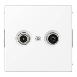 Розетка TV-FM Jung LS оконечная (белый матовый) S2900+LS990TVWWM