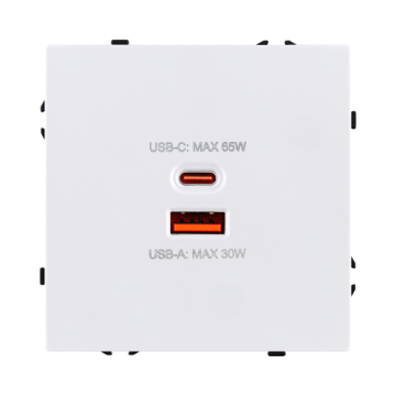 Розетка USB A+C 65W, белый матовый Kollinger Eclipse EC-024WH EC-024WH