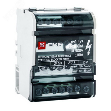 Шина нулевая в корпусе 4х7 sn0-4x7 EKF sn0-4x7
