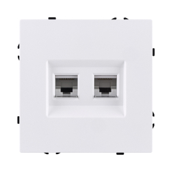Розетка двойная Ethernet RJ45 Cat.6, белый матовый Kollinger Eclipse EC-018WH EC-018WH