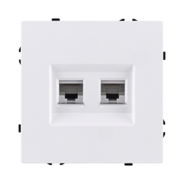 Розетка двойная Ethernet RJ45 Cat.6, белый матовый Kollinger Eclipse EC-018WH EC-018WH