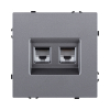 Розетка двойная Ethernet RJ45 Cat.6, серый Kollinger Eclipse EC-018GY EC-018GY