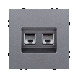 Розетка двойная Ethernet RJ45 Cat.6, серый Kollinger Eclipse EC-018GY EC-018GY