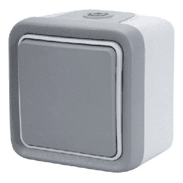 Кнопочный выключатель Plexo 10A, IP55 (цвет серый) 069720