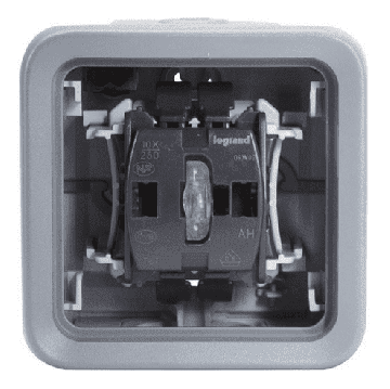Выключатель-переключатель с подсветкой Plexo 10A, IP55 (цвет серый) 069713