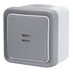 Выключатель-переключатель с индикацией Plexo 10A, IP55 (цвет серый) 069712