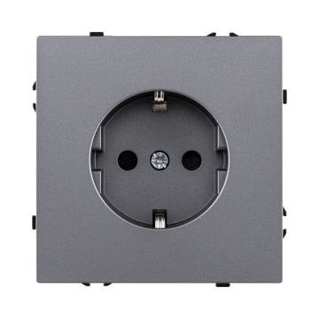 Розетка штепсельная SCHUKO 16A/250 В, серый Kollinger Eclipse EC-014GY EC-014GY