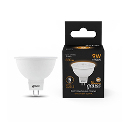 Gauss Лампа MR16 9W 830lm 3000K GU5.3 LED 101505109