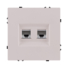 Розетка двойная Ethernet RJ45 Cat.6, кашемир матовый Kollinger Eclipse EC-018CM EC-018CM