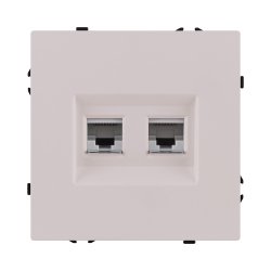 Розетка двойная Ethernet RJ45 Cat.6, кашемир матовый Kollinger Eclipse EC-018CM EC-018CM