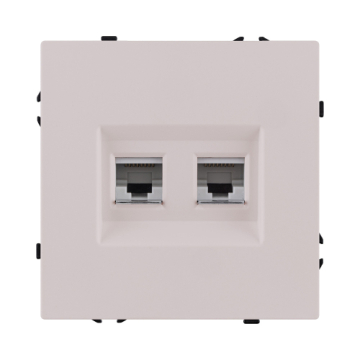 Розетка двойная Ethernet RJ45 Cat.6, кашемир матовый Kollinger Eclipse EC-018CM EC-018CM