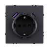 Розетка штепсельная SCHUKO 16A/250 В с USB A+C 20W, черный матовый Kollinger Eclipse EC-016BK EC-016BK